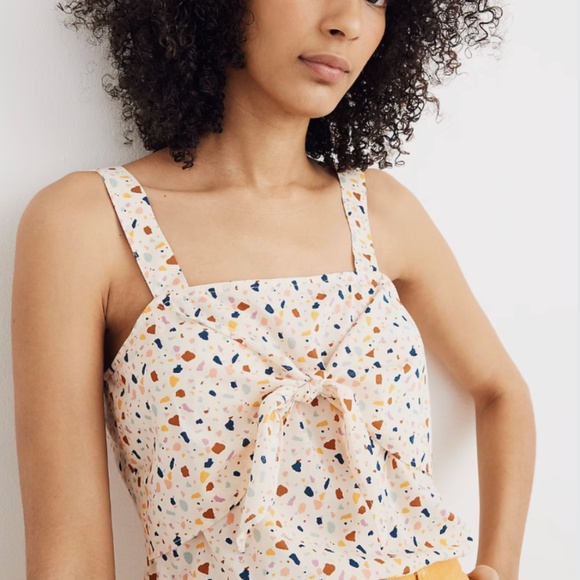 Madewell Multicolor Confetti Terrazzo Tank, Boxy Waist, Tie Front, 0, XS, EUC - Picture 10 of 10